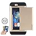 iPhone 7 Plus Case, Moonmini Card Holder Slim Fit Dual Layer Protection Wallet Card Slot Shockproof Bumper Cover for iPhone 7 Plus (2016) - Golden