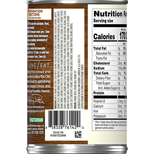 Wolfgang Puck Organic Old Fashioned Potato Soup, 14.5 oz. Can