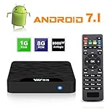 7.1 Android TV Box - J-DEAL W1 Newest Android 7.1 Smart TV Boxsets, Amlogic S905W Quad-Core, 1GB RAM & 8GB ROM, 4K Ultra HD, Support Video Encoder for H.264, 2.4GHz WiFi, Web TV Box + Remote Control