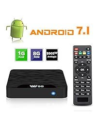 J DEAL W1 J DEAL 7.1   Caja de TV para Android 7.1 Smart TV, Amlogic S905W Quad Core, 1GB RAM y 8GB ROM, 4K Ultra HD, compatible con codificador de vídeo para H.264, 2,4 GHz WIFI, TV Box + mando a distancia