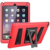 iPad Air 2 Case, i-Blason Apple iPad Air 2 Case ArmorBox [Dual Layer] Convertible [Heavy Duty] Full-Body Protection KickStand Case with Built-in Screen Protector for Kids Friendly 2014 Release (iPad Air 2, Red/Black)
