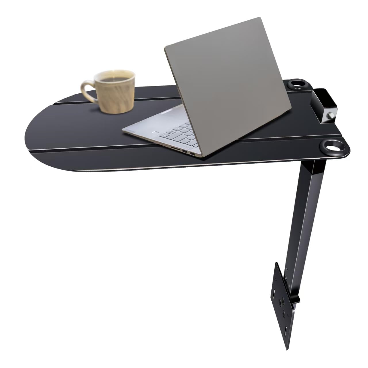 Photo 1 of 16.8" Metal Platform Bed Frame Folding Table,Bedside Clip-On Nightstand for Small Spaces, Shelf for Storing Issues That Water/Books/Tablets?Matte Black?