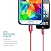 Sentey Micro USB Cable 1 Meter 3ft Braided (Red) High Speed Micro USB Cable USB 2.0 Tangle-Free Charging/sync Cable a Male to Micro USB Ls-6723