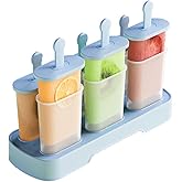 Popsicle Molds Set 6 Pieces Ice Popsicle Maker-BPA Free,Easy-Release Ice Pop Molds,Homemade Ice Cream Molds (Blue)