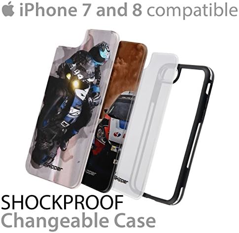 Patterned iPhone 8 | 7 Slim Case Cover Shockproof Shatterproof Scratch Resistant | Hybrid Bumper &amp; Covers | Precise Cutouts | 3 iPhone Pattern cover cases Pack - iPhone 7 &amp; 8 (black, Transparent)