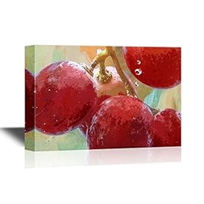 Fruits Canvas Wall Art - Grapes in Water - Gallery Wrap Modern Home Art | Ready to Hang - 12x18 inches
