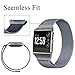 Maledan Metal Bands Compatible with Fitbit Ionic, Stainless Steel Milanese Loop Replacement Accessories Bracelet Strap with Magnet Closure for Fitbit Ionic Smart Watch, Charcoal, Large