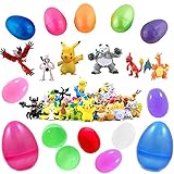 12 Assorted Plastic Easter Eggs Pokemon Figurines-Ready To Fill, Hide and Enjoy - Find Pikachu and Friends-Assorted Colors and Characters-Perfect Party Favors and Easter Basket Fillers