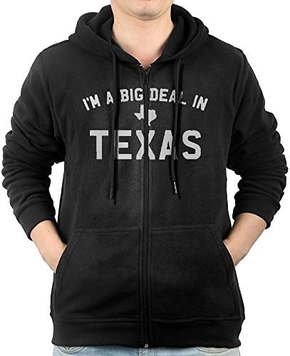 Maurmb I'm A Big Deal In Texas Mens Zip Fleece Hoodie Warm Hooded Sweater For Man