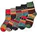 YSense 5 Pairs Womens Winter Warm Socks Thick Knit Wool Cozy Crew Socks Gifts