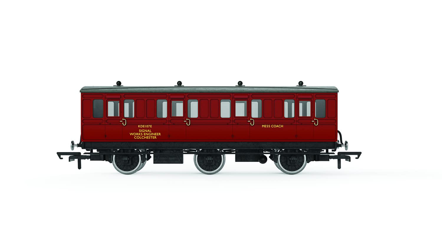 Hornby Coach Car - R40359 BR Departmental, 6 Wheel Crew Coach, KDE107E - Era 8 Train Toy, 00 Gauge Carriage for Train Set, Rolling Stock Models for Adults - 1:76 Scale Model Gift