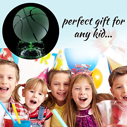 Matashi Crystal Paperweight for Desk with Etched Basketball Ornament with Lighted Trapezoid Base Gift for Kids Students Teachers Classmate Birthday Thanksgiving