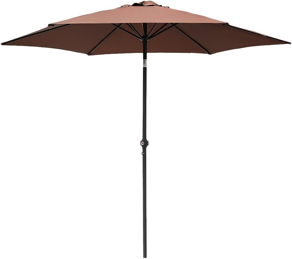 Amazon Com Le Papillon 9 Ft Outdoor Patio Umbrella Aluminum Table Market Umbrella 6 Ribs Crank Lift Push Button Tilt Coffee Garden Outdoor