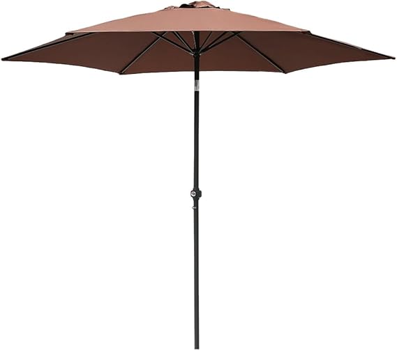 Amazon Com Le Papillon 9 Ft Outdoor Patio Umbrella Aluminum Table Market Umbrella 6 Ribs Crank Lift Push Button Tilt Coffee Garden Outdoor