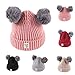 Cute Baby Beanie Hats for Boys Girls Cap Cotton Letter Knitted Ball Warm Children Hats (Pink)