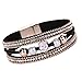 AutumnFall Women Bohemian Bracelet Woven Braided Handmade Wrap Cuff Magnetic Clasp (Black)