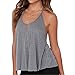 Womens Casual Crewneck Halter Sleeveless Tee Shirt Backless Tank Top Vest Shirt (Small, Gray)