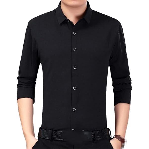 Camisa De Vestir Para Hombre - Cuello Botón, Manga Larga, Talla 16.5, Corte Slim, Algodón Blend