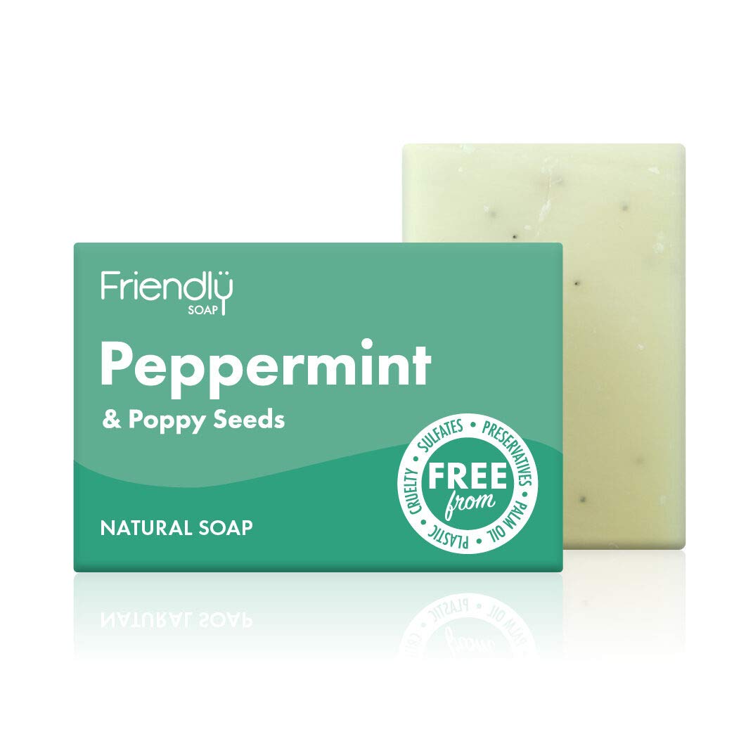 Friendly Soap Natural Handmade Peppermint and Poppy Seed Soap (Case of 6)
