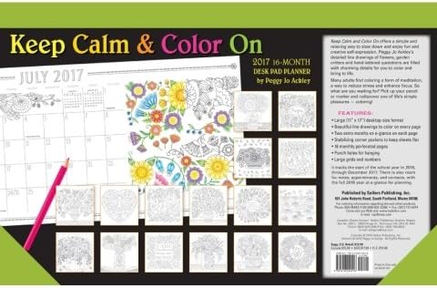 2017 Keep Calm &amp; Color Desk Pad - 17 x 11 inches