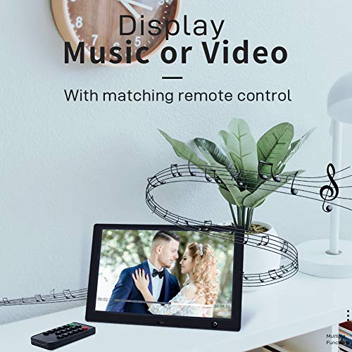 Digital Picture Frame, Jimwey 10.1 Inch Full HD IPS Screen Digital Photo Frame with Motion Sensor, Support Video Music Video USB Drive SD Card, Suitable as a Gift for Elders, Students, Friends