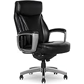 La-Z-Boy Arcadian Ergonomic Executive Chair, Bonded Leather, Black, 29.5D x 28W x 43.25-46.25H inches, 275 lbs Weight Capacity