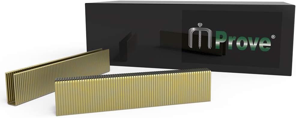 Mprove 16 Gauge Medium Crown Finish Staples 7/16in (11mm) by 1in (25mm) Electro-Galvanized Staples [1,200 Pack]
