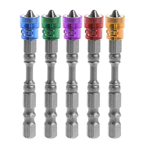 Click Here to See More Images 5 Pcs 65mm Anti Slip Electric Hex Magnetic Screwdriver S2 PH2 Single Head Bit Tool (Colorful)