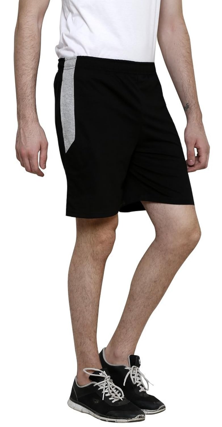 syda mens black cotton shorts