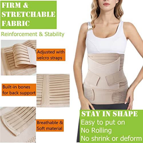 3 in 1 Postpartum Belly Support Recovery Wrap Belly Band for Post