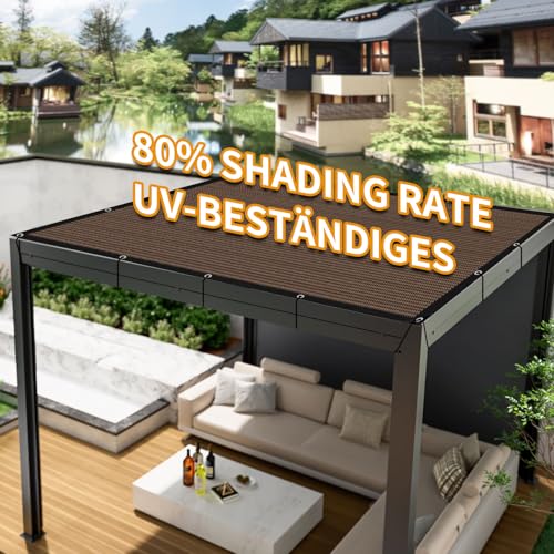 kogxscej Shade Net with Grommets, 80% Shading Rate UV Resistant, Breathable, Lightweight and Durable, Shading Netting for Greenhouse Garden Barn Outdoor