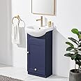 Wenore Home 18 Inch Small Bathroom Vanity, Blue Sink Combo, Narrow Set for Small Space, Modern Bath With 1 Door and 1 Drawer