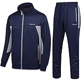 PUMPITU Men's Casual Athletic Tracksuit Long Sleeve Sweatsuit Set Full Zip Running Jacket and Pants 2 Piece Outfits