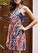 Happy Sailed Women Summer Dress Coverup Dress Floral Print Bohemian Beach Dresses,Large Blue