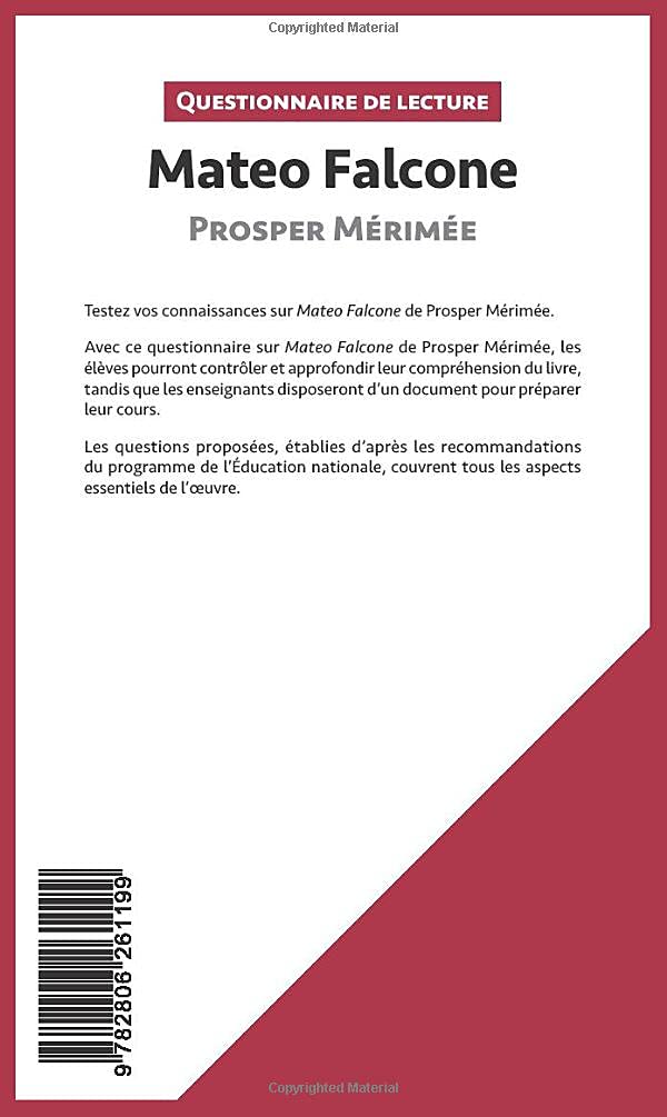 Amazon.com: Mateo Falcone De Prosper Mérimée: Questionnaire De Lecture  (French Edition): 9782806261199: Maudoux, Marie-Hélène, Lepetitlittéraire:  Books