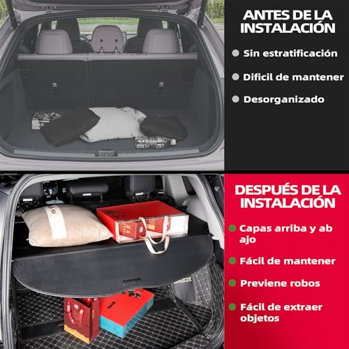 AUERQXZ Coche Funda retráctil para maletero de seguridad,compatible con modelos Seltos 2024-2025.Maletero Trasero Protección de Seguridad,Impermeable,piezas de automóvil.