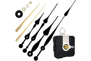 HILLHOME High Torque Long Shaft Hands Quartz DIY Wall Clock Movement Mechanism with 12 Inch Long Spade Hand Battery Operated 