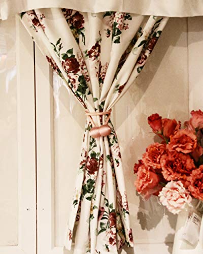 Magnetic Curtain Tiebacks Magnetic Tie Backs Curtain Holdbacks Decorative Magnet Window Hold Curtains Drape Tie Backs for Bedroom Pink 2 Pack