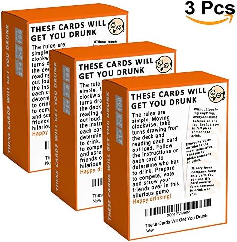 These Cards Will Get You Drunk Fun Adult Students Drinking Game for Parties Bar Home Card Game, 100 Unique Cards To Decide Who Drinks