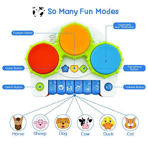 Infant Baby Toys 6 To 12 Months, Musical Keyboard Piano Learning Educational Toys for 1-3 Year Old Baby Toddlers Christmas Xmas Gifts for Boys Girls Age 1-3 Stocking Stuffers for Baby Colorful DMGQ1 - Thumbnail 5