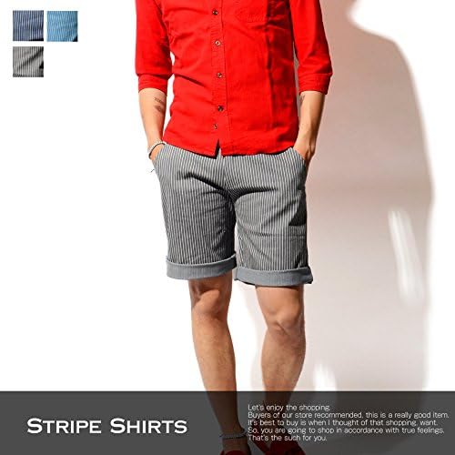 Amazon ストライプ ショーツ メンズ ショートパンツ ハーフパンツ チノパン膝上 ちょいワル ボトムス 夏 夏物 夏用 クールビズ デザイン カッコいい 黒 アメカジ オラオラ系 ファッション ガレーラ掲載 ショートパンツ 通販
