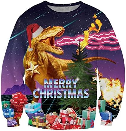 KSJK Unisex Funny Print Ugly Christmas Sweater Jumper 031 XXXL
