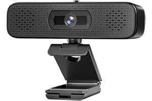Aboiled 2K Webcam with Built-in Microphone and Speakers - 90° Viewing Angle USB Camera for Video Conferencing and Streaming