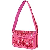 Indian Shelf Premium Handcrafted Pink Floral Beaded Evening Bags for Women, Girls - Women Evening Purse (with Box)