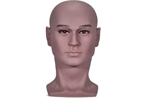 MIAOMANZI Mannequin Head Stand Professional Training Bald Head Wig Glasses Helmet Mask Earphone Display Hat Display Wig Training Head Model (L30-101)