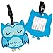Bundle Monster 4pc Fun Mixed Owl Design Silicone Luggage ID Bag Tags - Set 5: What a Hoot!