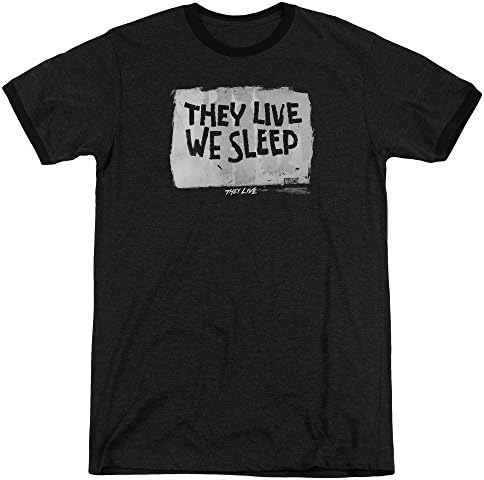 They Live We Sleep Mens Adult Heather Ringer Shirt Black 2X