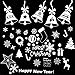 Gejoy Christmas Snowflake Window Clings Stickers White Snowflakes Static Clings Decal for Christmas Holiday New Years Winter Party Decoration, 10 Sheets Totally (Style Set 1)