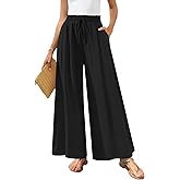 Bestbee Palazzo Pants for Women Dressy Casual Wide Leg Slacks Elastic Waist Outfits Flowy Pant with Pockets