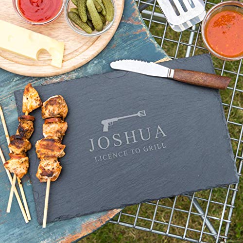 Personalized Fathers Day Gifts - Wooden BBQ Cutting Board/Grilling Gifts For Men / / James Bond Licensed To Grill/Funny Novelty Gift Idea - 12x8" - Thumbnail 2